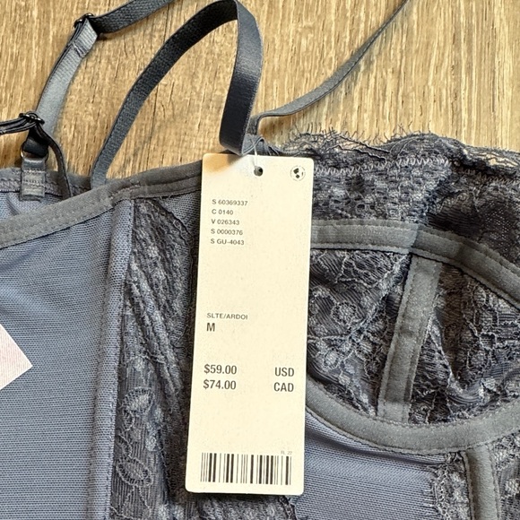 URBAN OUTFITTERS Out From Under Lace Bustier Corset Top Blue M - Picture 3 of 5